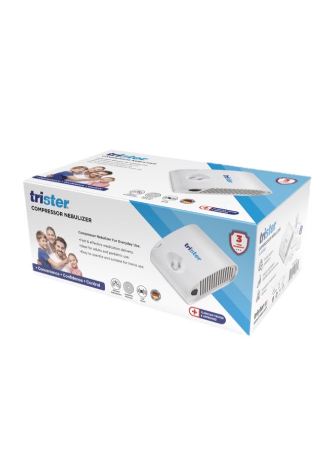 trister Compressor Nebulizer (TS-141NZC) – Fast & Effective Home Use Nebulizer For Adults & Children, White - Image 1