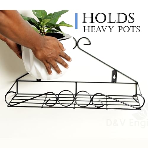 D&V ENGINEERING - Creative in innovation D&V Engineering Metal wall fixing wall mounting wall hanging plant planter pot stand bracket for Balcony(51 x 21cm) (Set of 4) - Image 4