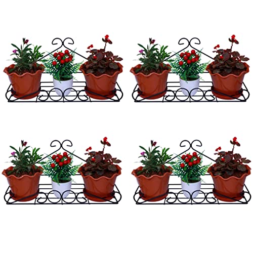 D&V ENGINEERING - Creative in innovation D&V Engineering Metal wall fixing wall mounting wall hanging plant planter pot stand bracket for Balcony(51 x 21cm) (Set of 4) - Image 1