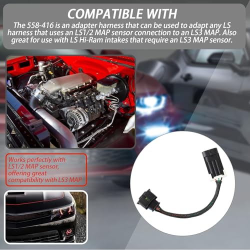 XTPTFABS 558-416 Main Harness Fuel Wiring Harness Adapter Compatible with LS3-style MAP Sensor Adapter - Image 2