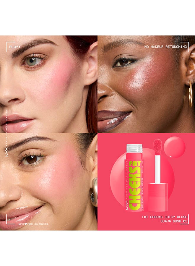 NYX PROFESSIONAL MAKEUP Fat Cheeks Juicy Blush, Liquid Blush, 12 HR Wear, Guava Gush - Image 4
