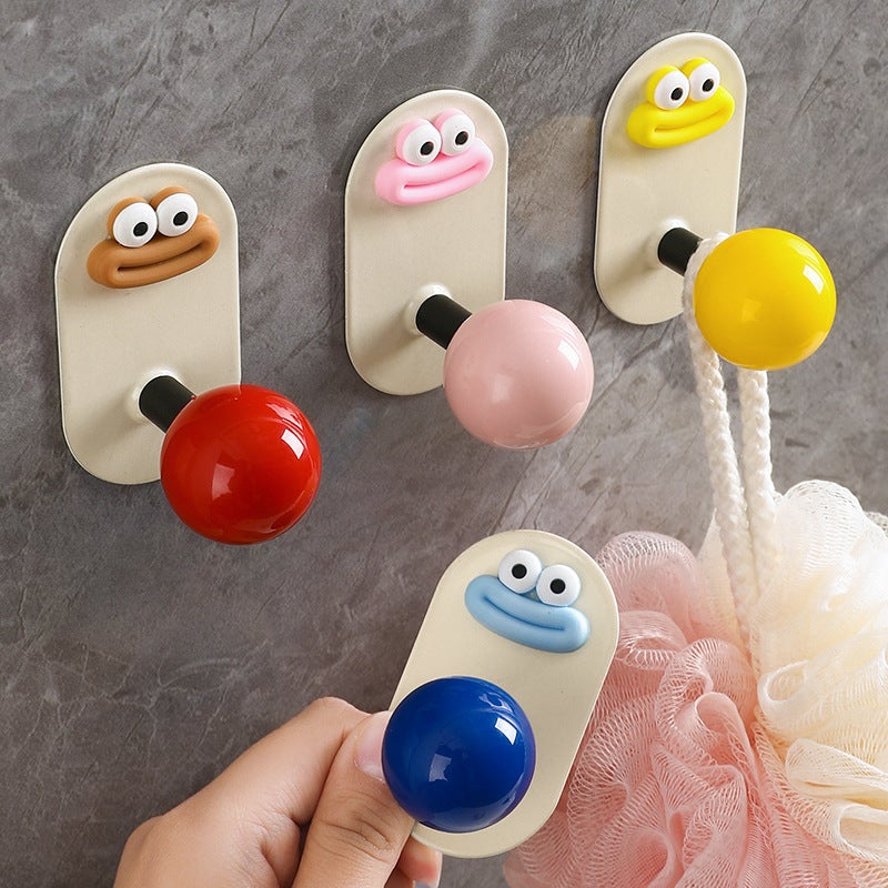Bathroom Hook Punch-Free Strong Load-Bearing Adhesive Door Rear Seamless Clothes Hook Toilet Wall Towel Hook - Image 2