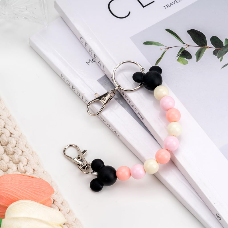 Eybila Mouse Ear Holder for Backpack Beaded Lanyard Keychain Park Trip Essentials Headband Display Decor Hanging Accessories Pink - Image 5