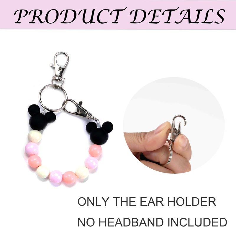Eybila Mouse Ear Holder for Backpack Beaded Lanyard Keychain Park Trip Essentials Headband Display Decor Hanging Accessories Pink - Image 3