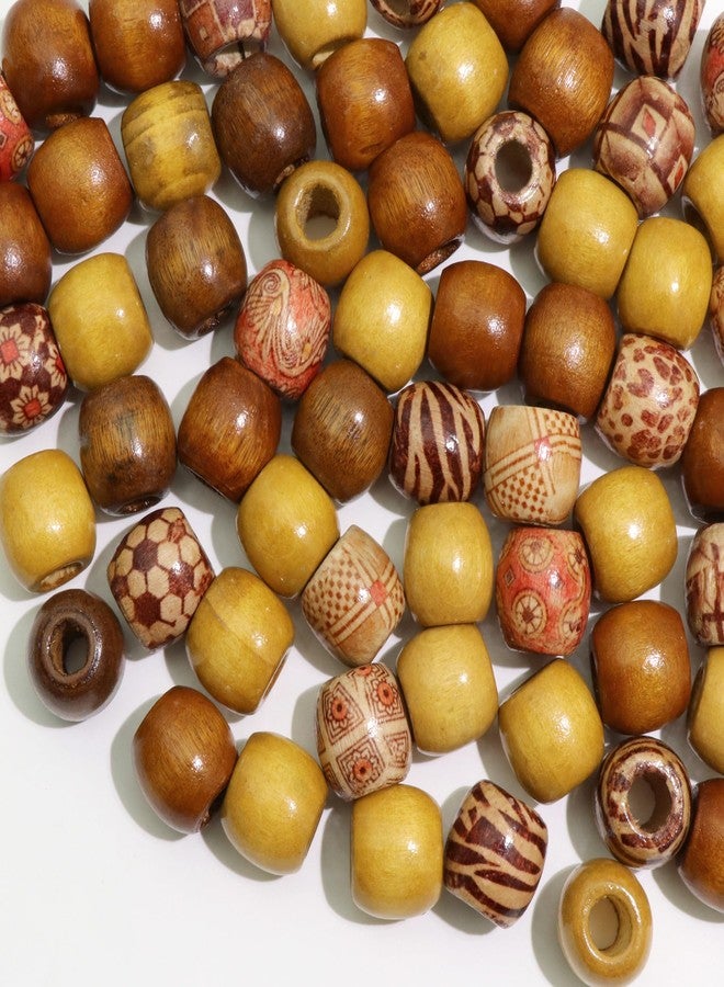 VENOFEN 60PCS Wood Hair Beads Mixed Color Loc Jewelry Hair Decoration Large Hole Braids Bead Accessories Natural Wooden Beads for Women - Image 2