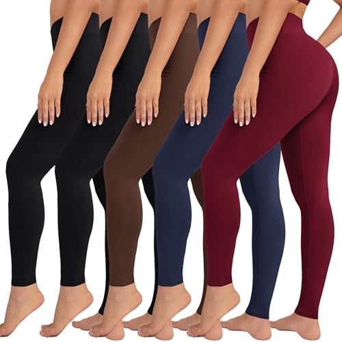 VALANDY Creamlush 5 Pack Women's Leggings Buttery Soft High Waisted Yoga Pants Full-Length Workout Leggings - Image 1