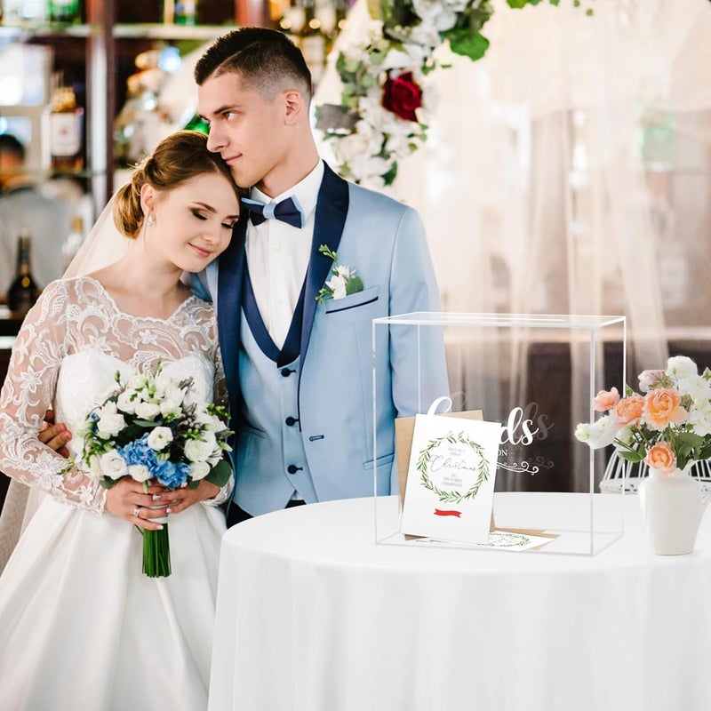 TPGP Fowecelt Clear Acrylic Wedding Card Box - Large DIY Blank Card Holder for Events - Image 5