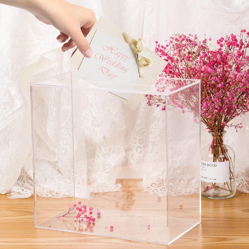 TPGP Fowecelt Clear Acrylic Wedding Card Box - Large DIY Blank Card Holder for Events - Image 4