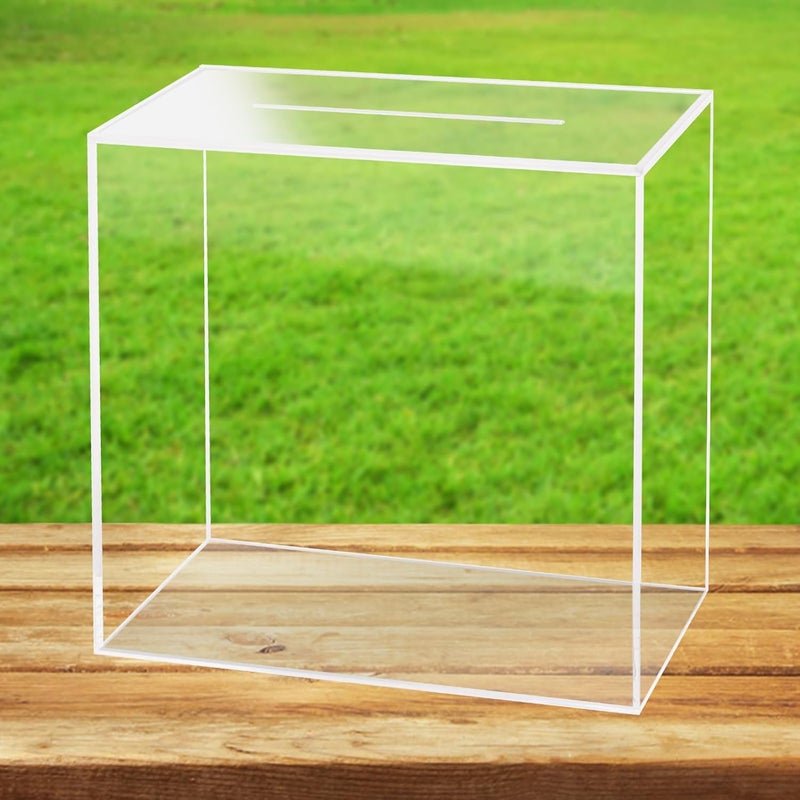TPGP Fowecelt Clear Acrylic Wedding Card Box - Large DIY Blank Card Holder for Events - Image 1