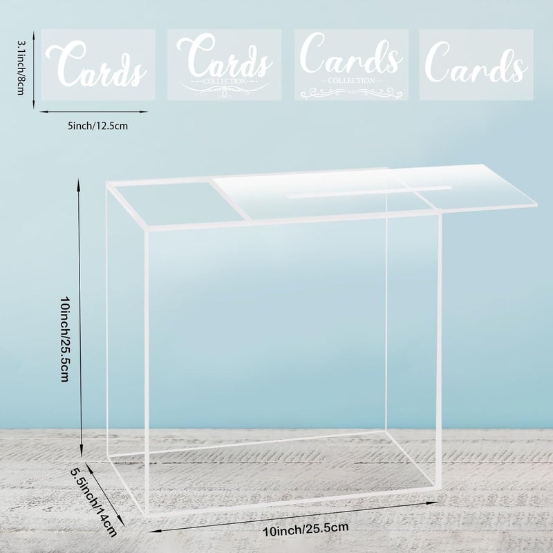 TPGP Fowecelt Clear Acrylic Wedding Card Box - Large DIY Blank Card Holder for Events - Image 2
