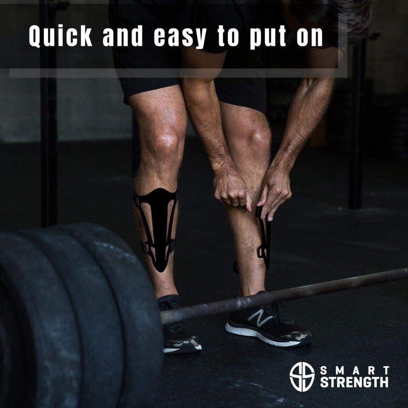 SMART STRENGTH Deadlift Shin Guards, Box Jump Shin Guard Protector, Smart Shin Shields best workout protection for Deadlifts, CrossFit, Weightlifting, Powerlifting, Jumps, 2.5 mm hard bearing grade plastic Pair of 2 - Image 3