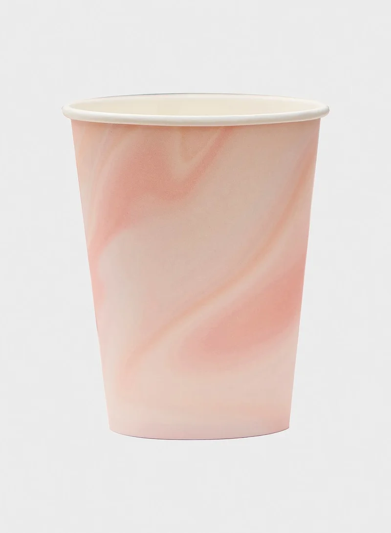 Ginger Ray Pink Marble Paper Cups