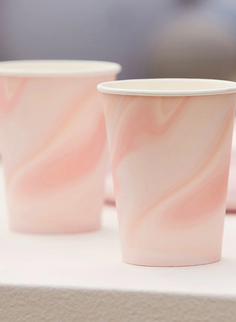 Ginger Ray Pink Marble Paper Cups