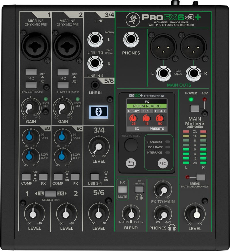 Mackie ProFX6v3+ 6‑Channel Analog Mixer, Built‑in GigFX+ Effects, USB‑C Audio Interface, Bluetooth Streaming for Podcast, Live Streaming & Home Studio Recording - Image 4