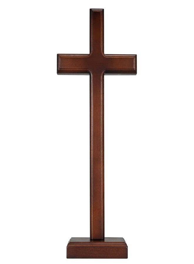 ARCHOBAN 12.8" Wooden Cross – Standing or Hanging Christian Cross, Solid Wood Wall Cross for Home or Prayer Room - Image 1