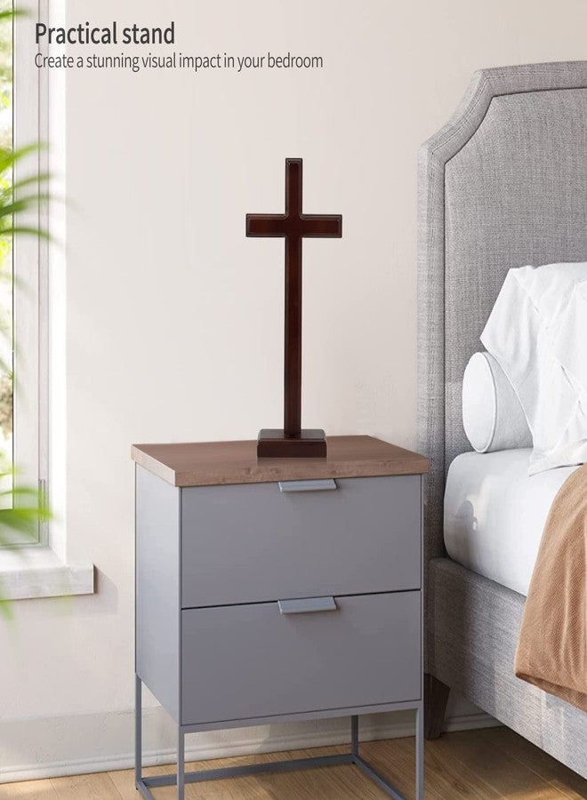 ARCHOBAN 12.8" Wooden Cross – Standing or Hanging Christian Cross, Solid Wood Wall Cross for Home or Prayer Room - Image 5