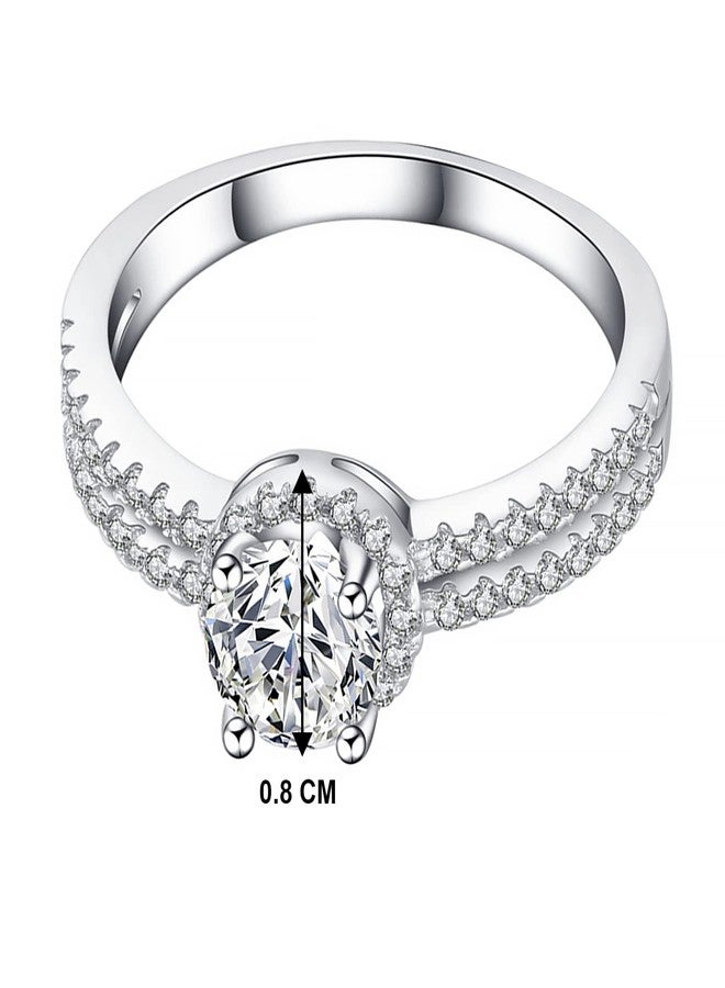 Peora American Diamond Studded White Plated Finger Ring Fashion Wear Stylish Jewellery Gift for Girls & Women (PX8R73-7) - Image 4
