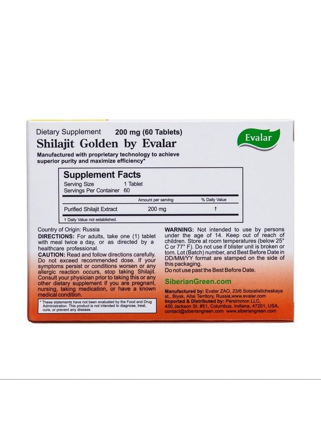 Evalar Shilajit Golden by Evalar Siberian Altai 60 Tabs - Image 2