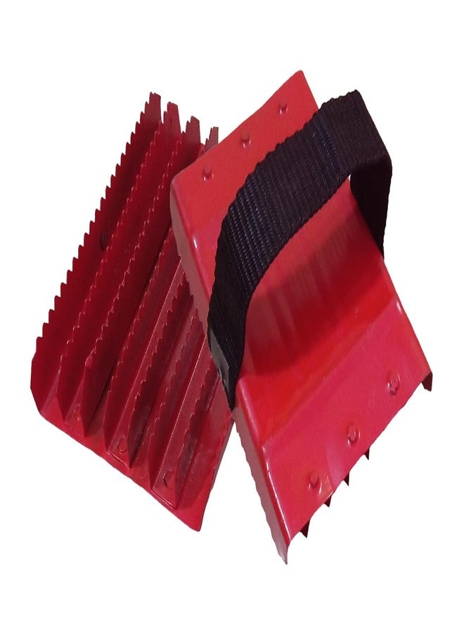 Metal Grooming Brush for Horses and Buffaloes (Red, Pack of 1) - Image 1