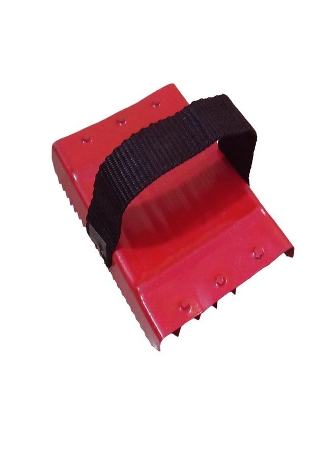 Metal Grooming Brush for Horses and Buffaloes (Red, Pack of 1) - Image 2