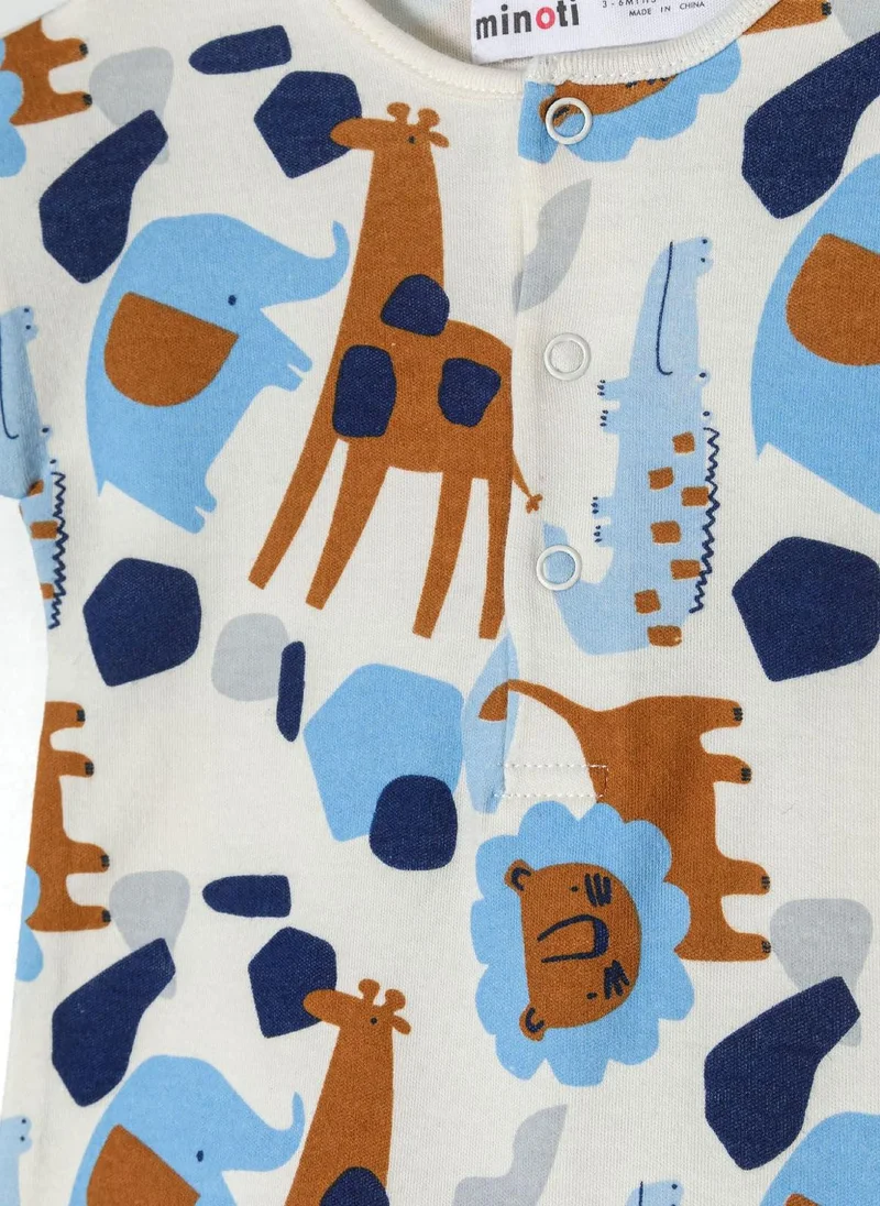 MINOTI 2-Pack Baby Rompers with Short Sleeves and Snap Closures