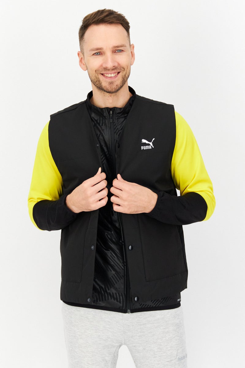 PUMA Men Sportswear Fit Classic Gilet Embroidered Logo Vest Jacket, Black - Image 1