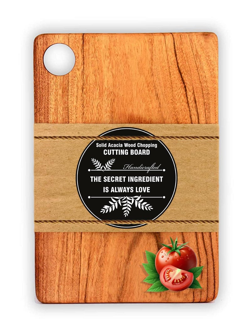 Flavoma Solid Acacia Wood Cutting Chopping Board [12x9] inch | Reversible Cutting Board | No Dyes or Polish or Varnish - Natural Finish | Chopping Board for Kitchen | Antibacterial Surface - Image 1