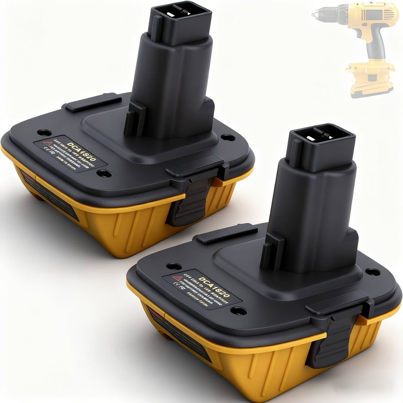 2 Pack 18V to 20V Battery Adapter Replacement Compatible with 20V Batteries for 18V NiCad NiMH Battery Tools - Image 1