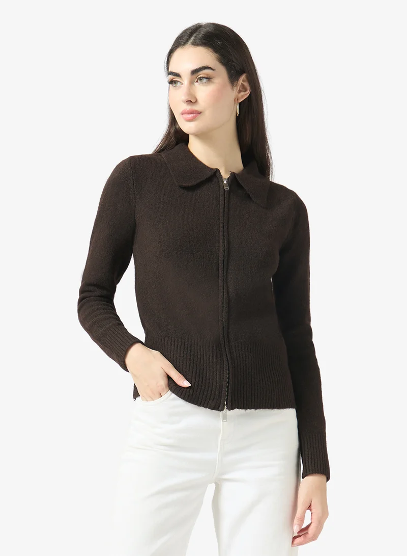 Only Onlmacey Long Sleeve  Zipper Cardigan