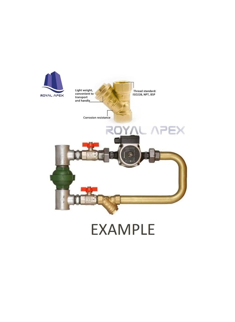 Generic - Brass Female Threaded Y Shaped Brass Strainer Filter Valve for Water, HVAC & Plumping Application (1.1/4 Inch) - Image 1