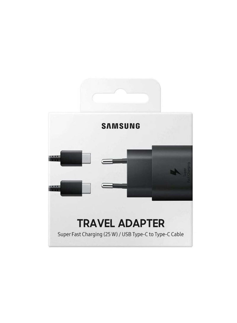 Super fast Charging Adapter (25W) / USB Type-C to Type-C Cable Black