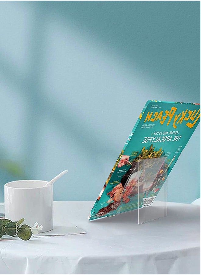 أميازي - AMIAZI ™ حوامل الكتب الأكريليكية الشفافة الواضحة مصنوعة من الاكريليك مع واجهة عرض للكتب على سطح المكتب حامل للاسماء وبطاقات الترحيب وبطاقات عيد الميلاد وبطاقات الأمنيات ويمكن استخدامها لأغراض متعددة. - Image 1