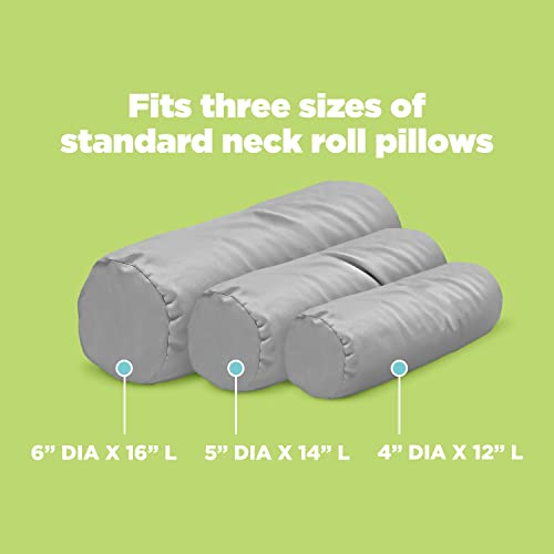Bean Products Cotton Neck Roll Pillowcase - Hypoallergenic and Smooth Natural Fabric Pillow Protector - Soft and Breathable Sateen Weave Pillow Cover with Enclosed Sleeve Design - Made in USA - Gray, 6" x 16" - Image 5