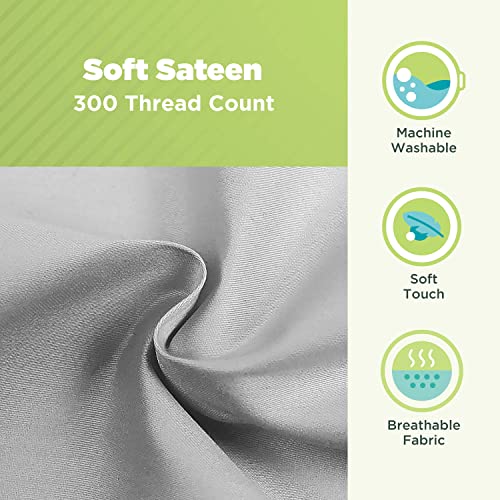Bean Products Cotton Neck Roll Pillowcase - Hypoallergenic and Smooth Natural Fabric Pillow Protector - Soft and Breathable Sateen Weave Pillow Cover with Enclosed Sleeve Design - Made in USA - Gray, 6" x 16" - Image 3