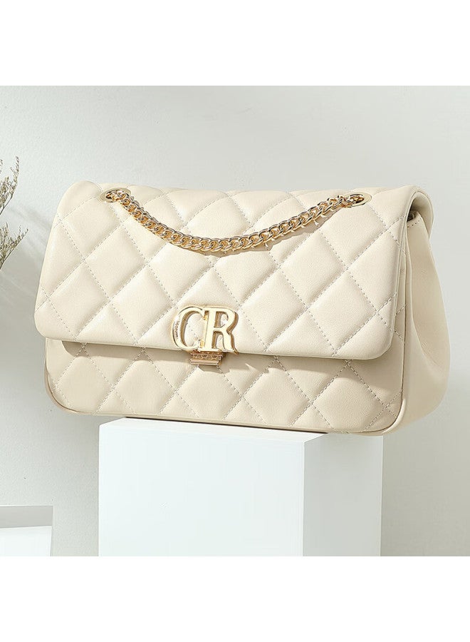 Crocodile Festival Light Luxury Cowhide Women's Handbag, Classic Diamond Pattern Shoulder Bag, High-end Crossbody Ladies Chain Bag, Gift - Image 3