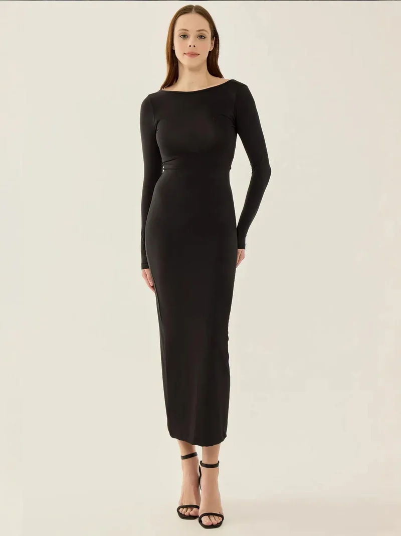 HICCUP Open Back Knitted Midi Dress