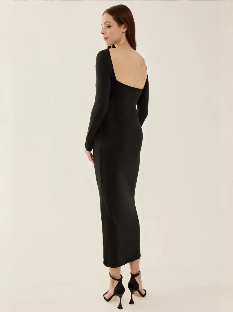 HICCUP Open Back Knitted Midi Dress