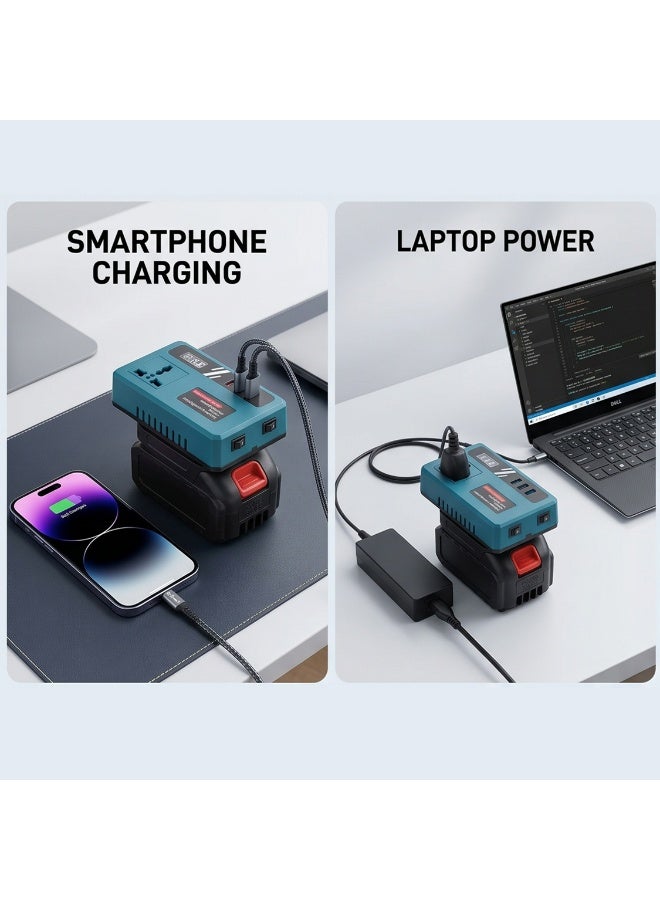 TOBI Multifunctional Intelligent Inverter Converter 21V to 110V/220V Power Adapter with Dual-Engine Intelligent Flash Charging, Advanced Protection System, Low Energy Consumption, High Compatibility and Anti-Electric Shock Design - Image 4