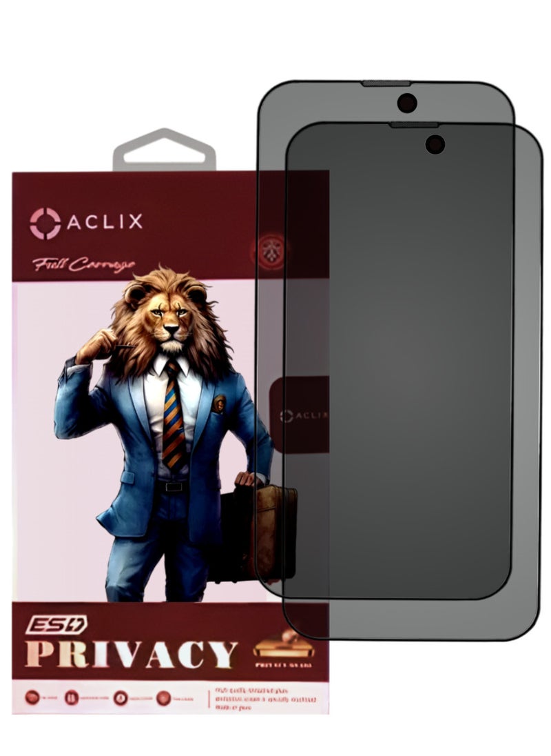 ACLIX 2 Pieces Antistatic ESD Dustproof Premium Quality High Definition Anti-Spy Privacy Tempered Glass Screen Protector Designed For  iPhone XS - Image 1