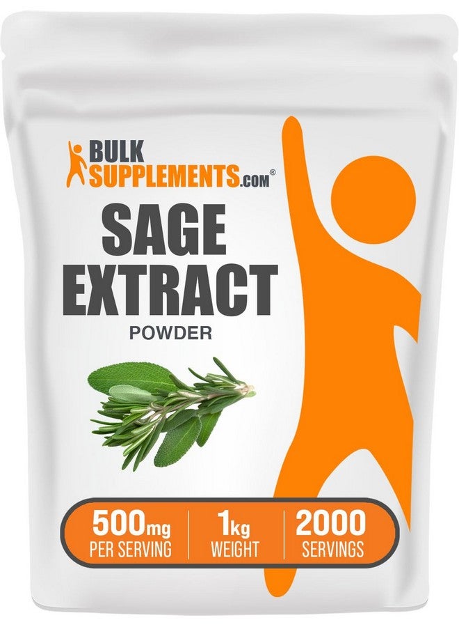BulkSupplements.com Sage Extract Powder - Sage Supplements, Sage Powder, Antioxidant Source - Herbal Supplement, Gluten Free, 500mg per Serving, 1kg (2.2 lbs) (Pack of 1) - Image 1