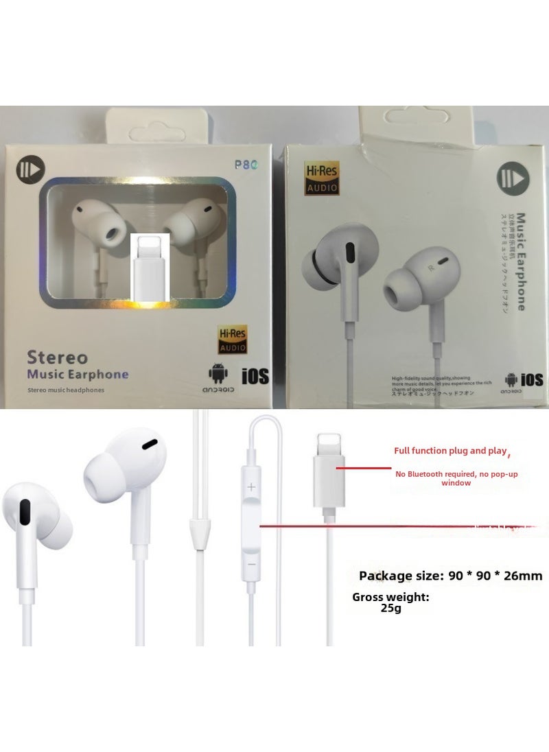 Generic - Wired Earphones Type-C In-Ear Control for Apple Huawei The third generation Pingguo plug is plug and play [no Bluetooth required for full function] comes in a plastic color box - Image 1