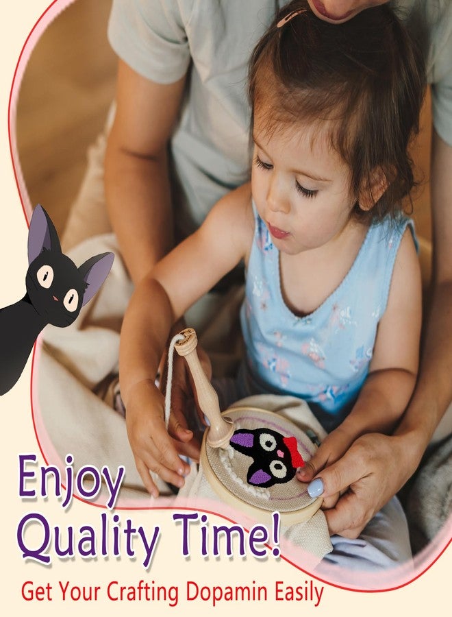 PUNICA Punch Needle Kit for Beginners, Kids & Adults Coaster Set of 6, Easy DIY Embroidery Set Starter Craft Gift with Cute Cartoon Decoration - Image 3