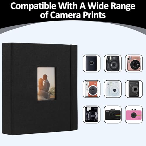 vivinin 2PCS Polaroid Photo Album, 2x3 Inch Pockets Mini Photo Album for 104 Pockets Hold 208 Pictures, Linen Hardcover Polaroid Album Book for Photos, Family Anniversaries, Baby Vacations (Black) - Image 4