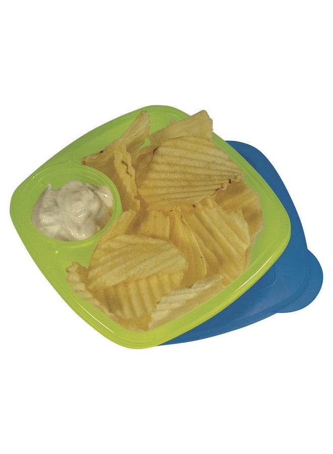 كومباك هوم حاوية طعام COMPAC HOME Take A Dip 2 the Side تحافظ على الصلصات والفواكه ورقائق البطاطس والسندويشات والمزيد منفصلة وجاهزة للغداء، عبوة من قطعتين - Image 4