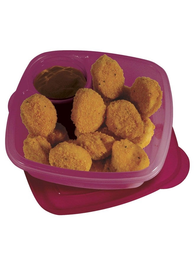 كومباك هوم حاوية طعام COMPAC HOME Take A Dip 2 the Side تحافظ على الصلصات والفواكه ورقائق البطاطس والسندويشات والمزيد منفصلة وجاهزة للغداء، عبوة من قطعتين - Image 2