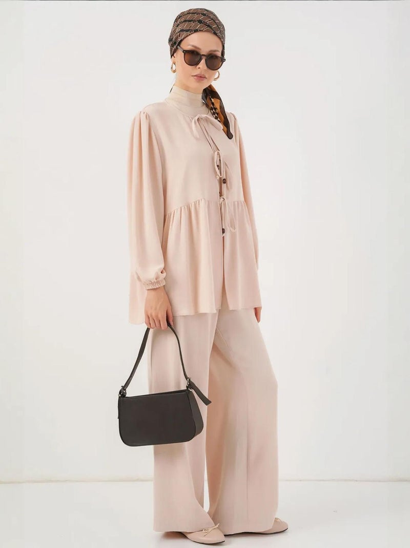 BIG DART BDART Crew Neck Long Tunic and Wide Leg Pants Set - Image 3