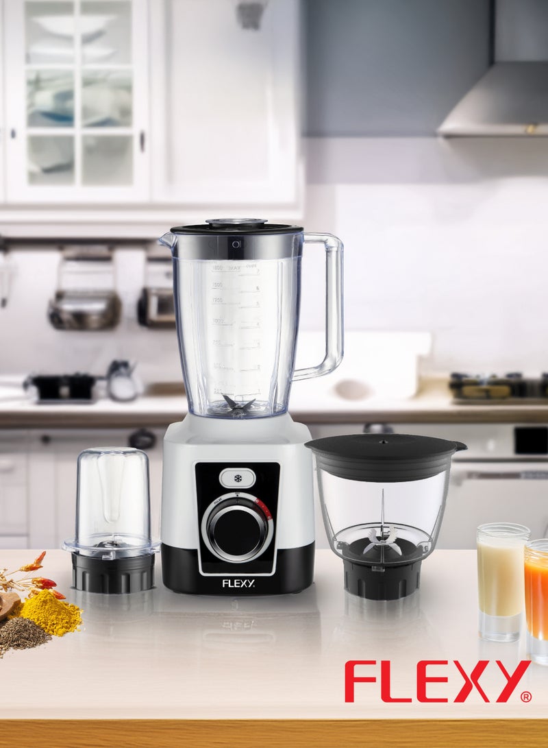 Flexy Multifunctional 3-In-1 Blender Grinder And Chopper With 650W Power, 3-Speed Rotary Switch And 1600ml Jar Capacity - Image 3