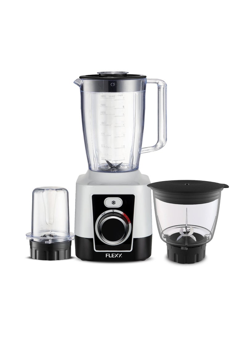 Flexy Multifunctional 3-In-1 Blender Grinder And Chopper With 650W Power, 3-Speed Rotary Switch And 1600ml Jar Capacity - Image 1