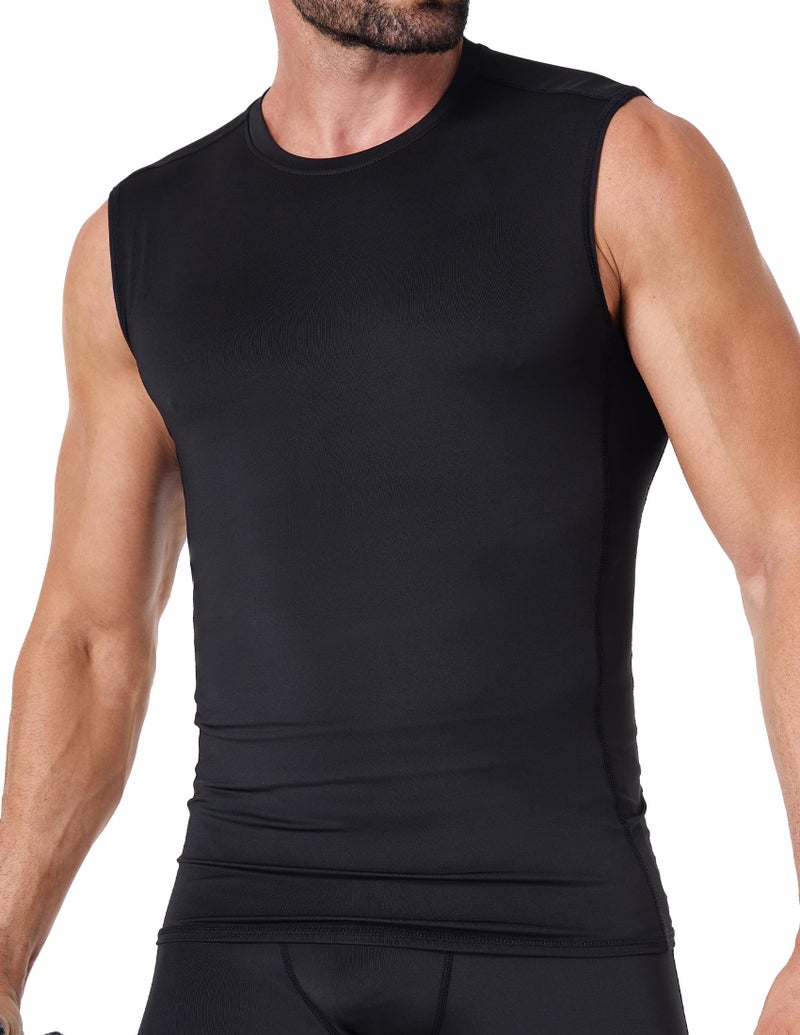 OYGSieg 5 Pack Men's Athletic Compression Shirts Sleeveless Tank Top Base Layer Sports Workout Shirts for Basketball B M - Image 2