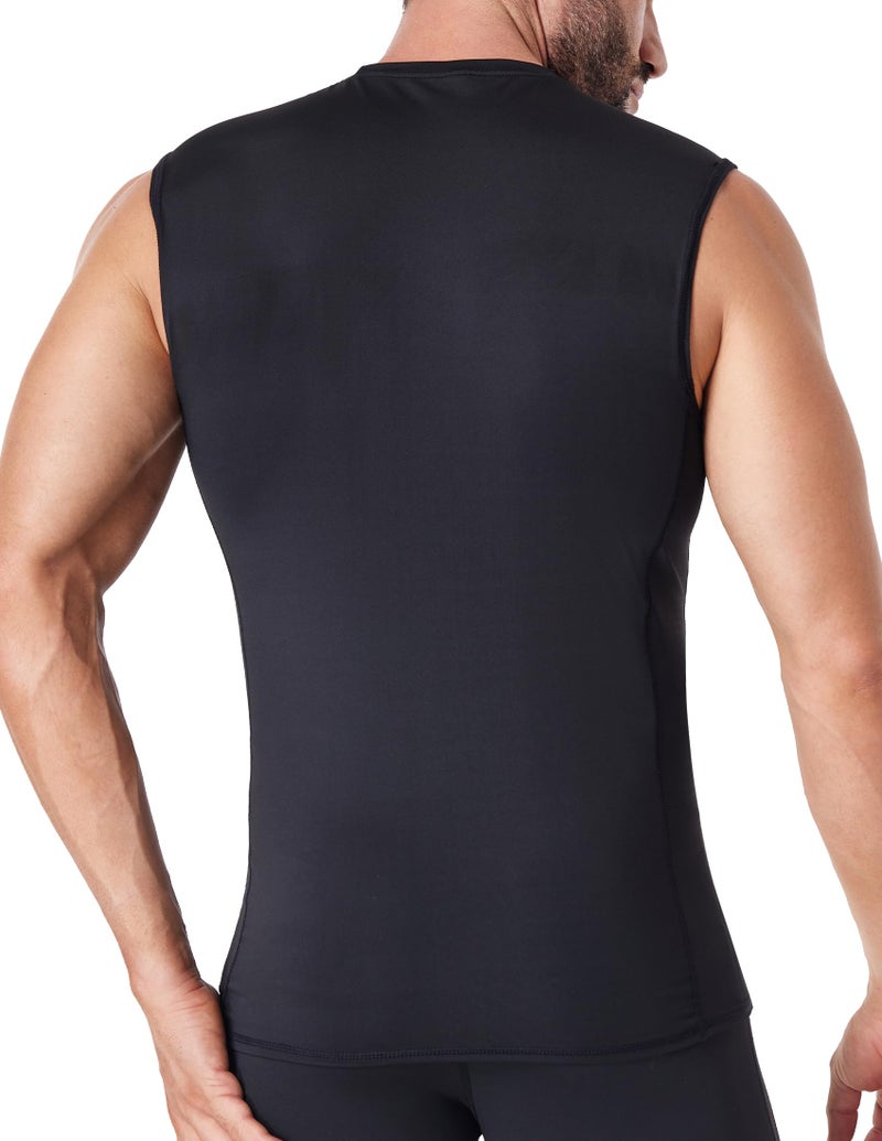 OYGSieg 5 Pack Men's Athletic Compression Shirts Sleeveless Tank Top Base Layer Sports Workout Shirts for Basketball B M - Image 4